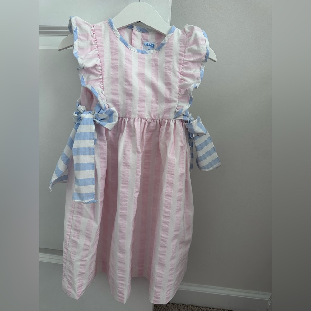 cute baby blue and pink dress
